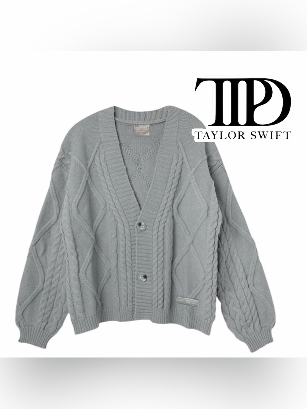 Taylor Swift The Tortured Poets Department Gray Cardigan
